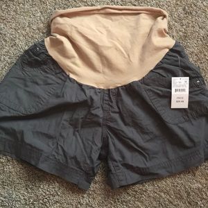 Dark gray maternity shorts